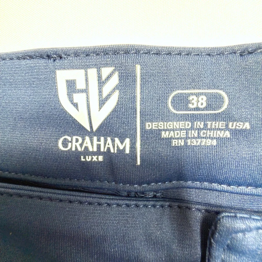 Graham Luxe Cooper Performance Golf Shorts Men's 38 Blue Depths NWT GL40224